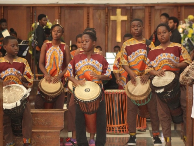 The Lightening Drummers perform Arrive a the CHASE Fund 15th Anniversary Concert held at the University Chapel on July 1, 2018.