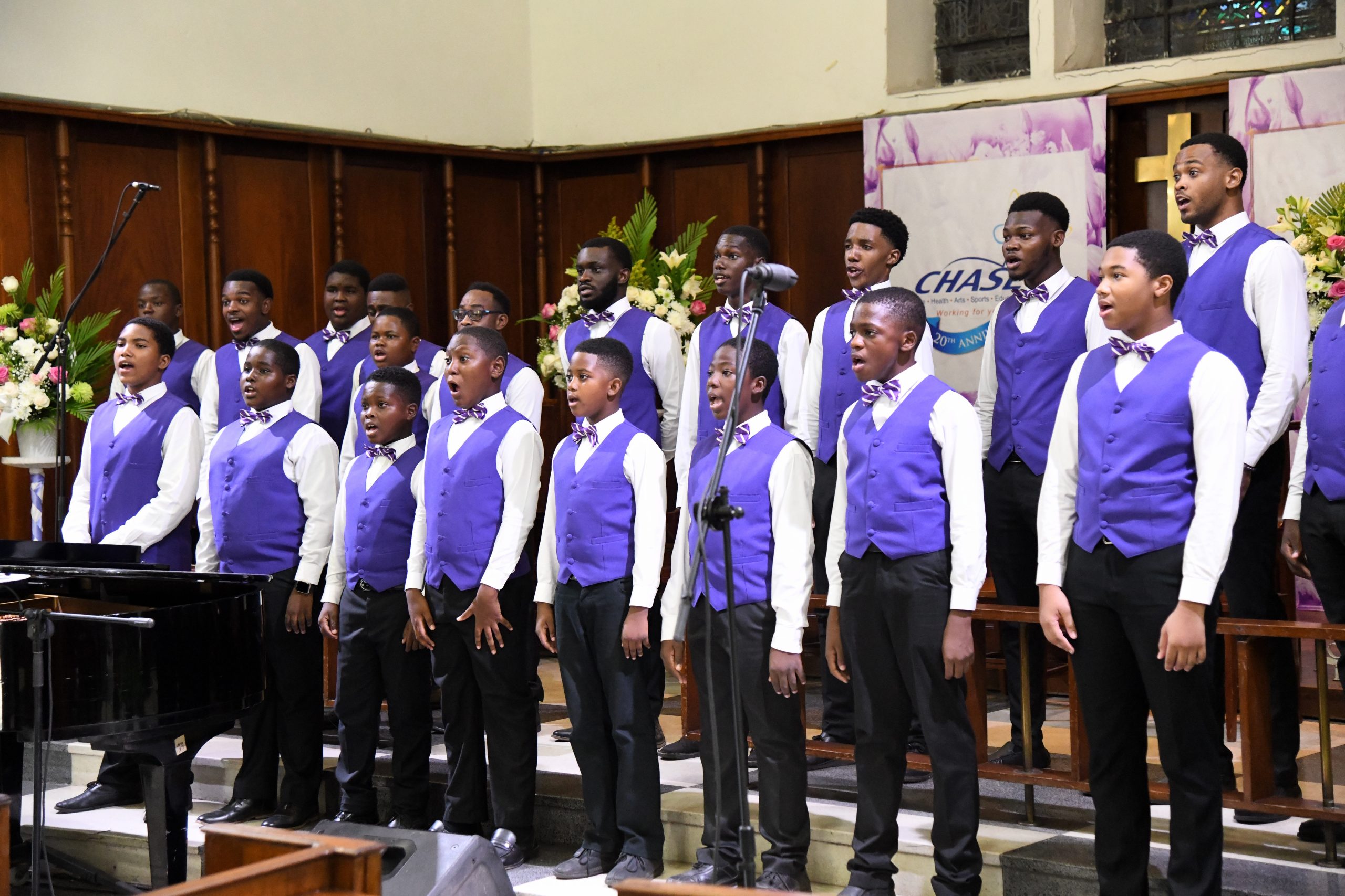The Kingston College Chapel Choir perform at the CHASE Fund 20th Anniversary Concert held at the University Chapel on June 25.