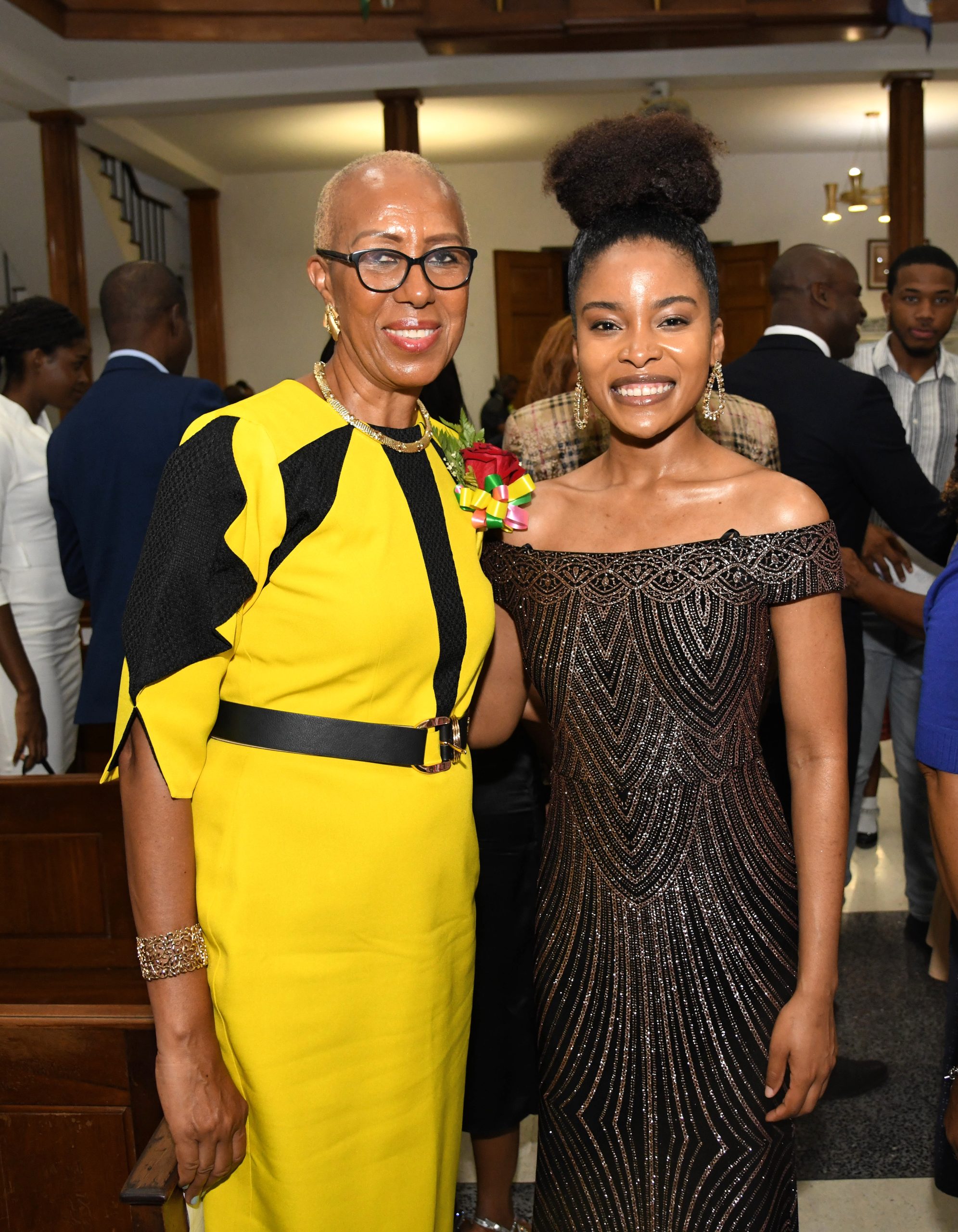 Minister of Education and Youth, Hon. Fayval Williams and Soprano, Sashekia Brown at the CHASE Fund 20th Anniversary Concert.